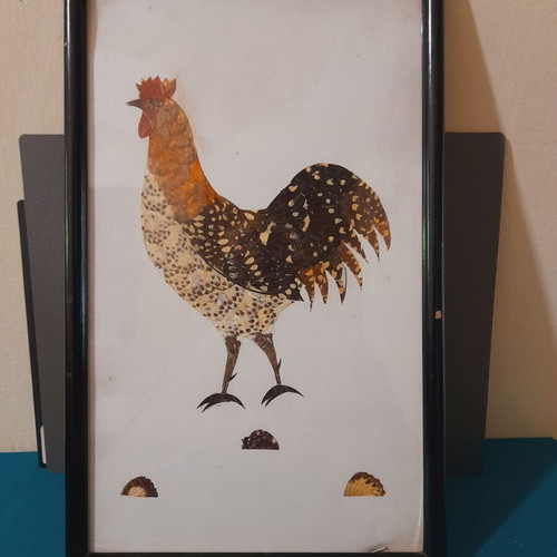 African art painting made with butterfly feathers like new
