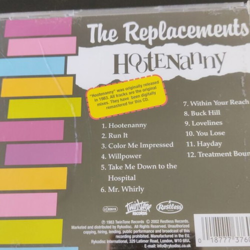 The Replacements Hootenanny CD used, rock