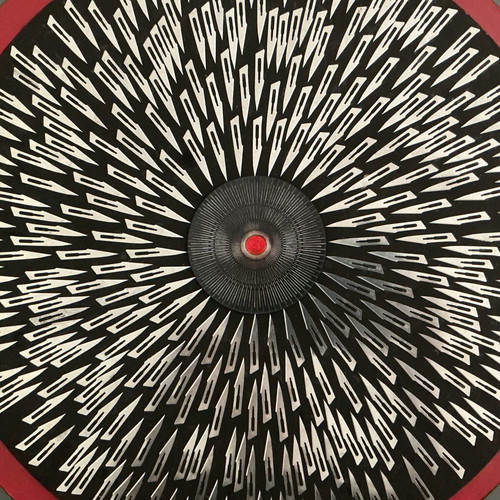 Red Eye signed geometric art on canvas by Andrew Macleod