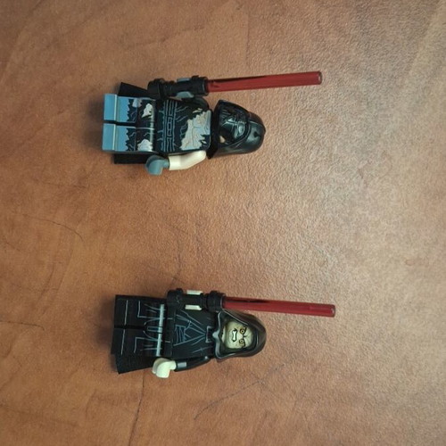 LEGO Star Wars Darth Vader & Emperor Palpatine Sith figures with red lightsabers