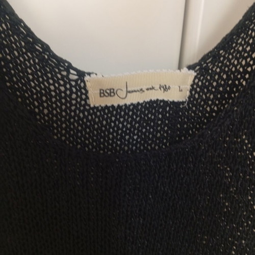 BSB black perforated blouse, size L
