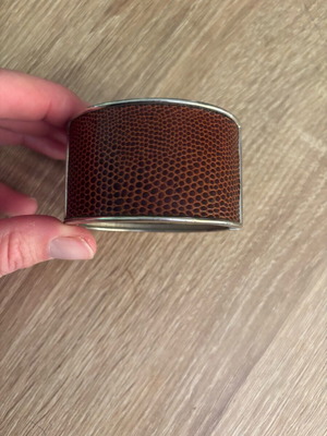Metal bracelet new with leather effect