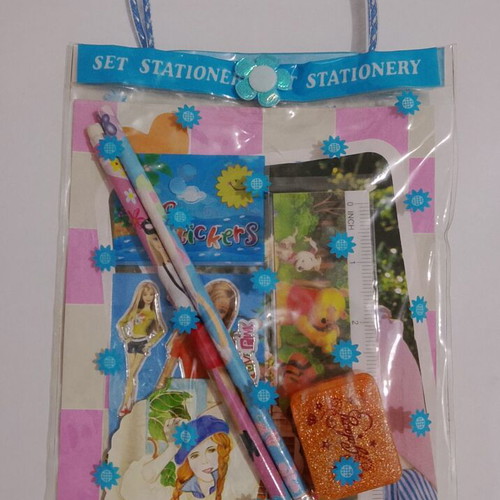 School collectible set new with notebooks, pencils, ruler, sharpener, stickers