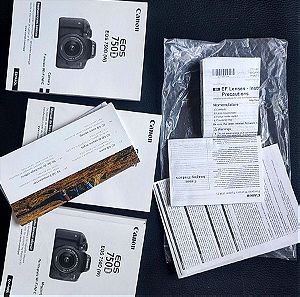 Canon EOS750D πλήρες KIT οδηγιών  Instruction Manuals