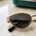 Gucci sunglasses used, beige and gold