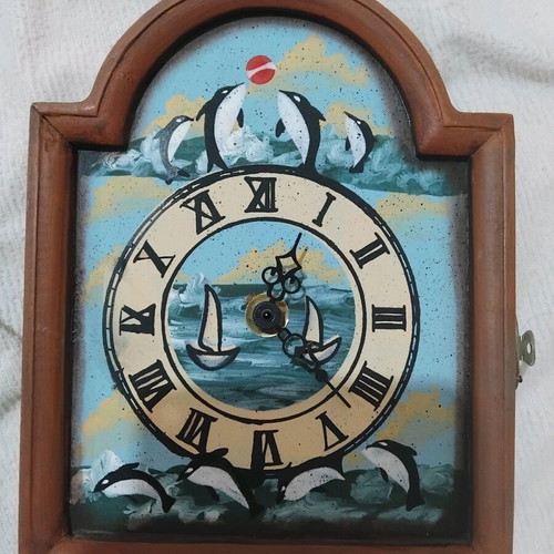 Wall clock key holder painted like new
