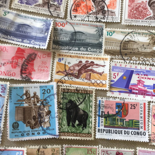 Stamps used from Belgian Congo and Congo, pack of 28