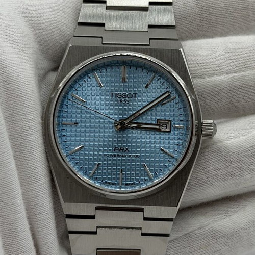Tissot PRX Powermatic 80 wristwatch, sky blue
