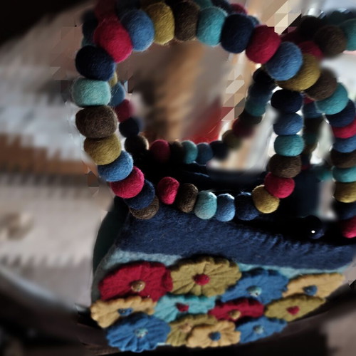 Uttam London bag new, colorful wool felt