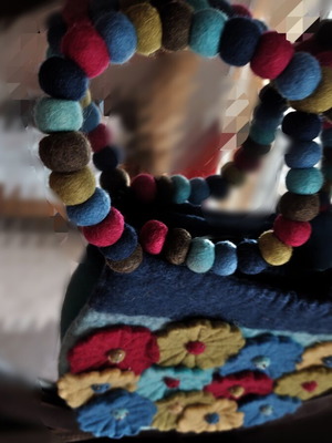 Uttam London bag new, colorful wool felt