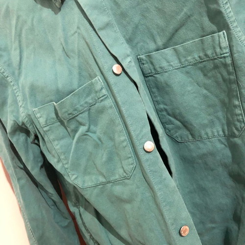 Zara denim jacket used, green and turquoise, size M