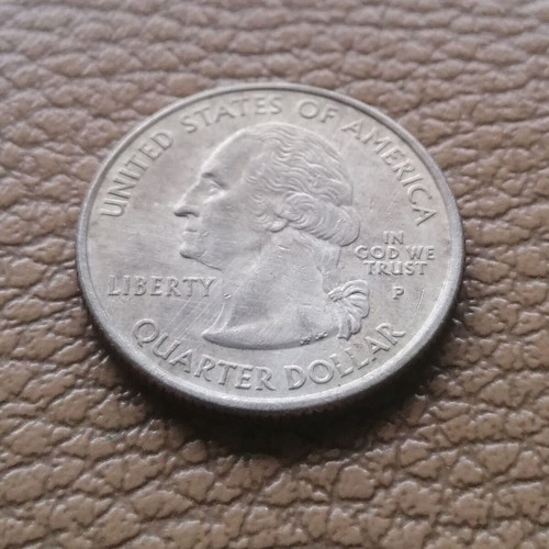 25cent USA North Dakota 2006 Buffalo coin used with P mark