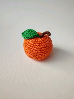 Handmade knitted orange new for play food toy