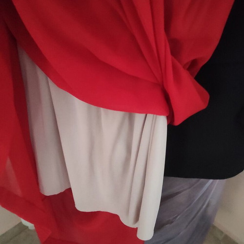 Red long women's dress like new, size S-M