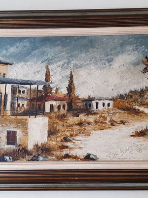 Πίνακας Κλεάνθη Σερεμέτη μεταχειρισμένος, διαστάσεις 95x56 εκ.