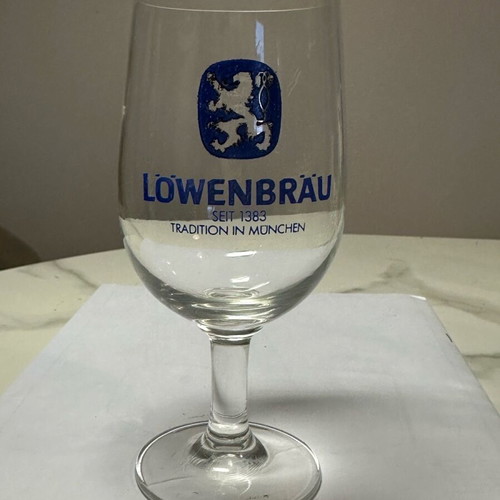 Löwenbräu 0.25l beer glass used, rare collectible