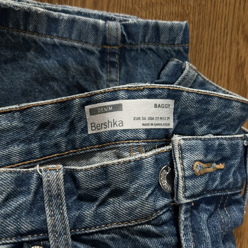 Bershka men's baggy jeans, size 36, blue