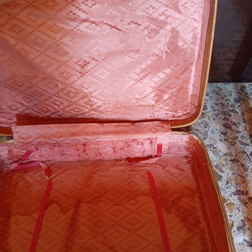 Vintage suitcase used, brown, 1960s
