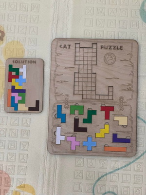 Wooden logic puzzle made to order with shapes