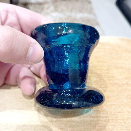 Blown glass candle holder like new, height 6.5 cm
