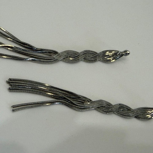 Long silver tassel earrings like new
