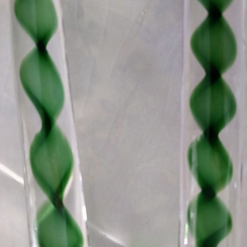 Pair of vintage Italian Capolavoro candlesticks used, handmade green glass