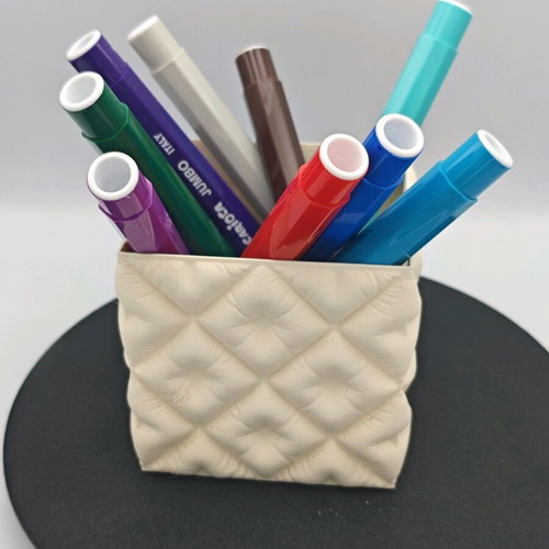 Quilted pencil holder new from 3d printer with esun pla matte material