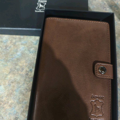Boxer leather card wallet new, brown