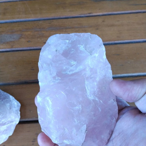 Mineral stones used, purple 11cm 505g and pink 13cm 567g