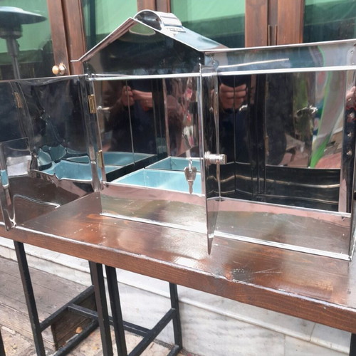 Stainless galvanized candle lantern new with lock