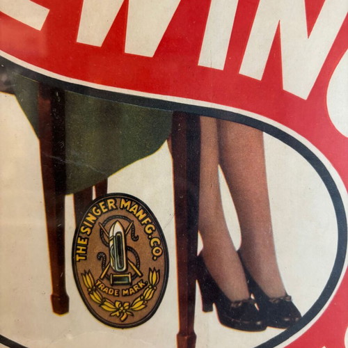 Singer vintage advertising poster used