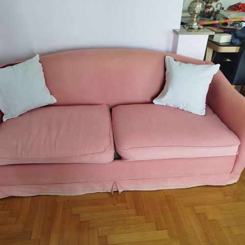 Double sofa bed used, wooden frame, mattress not included