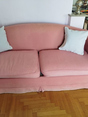 Double sofa bed used, wooden frame, mattress not included