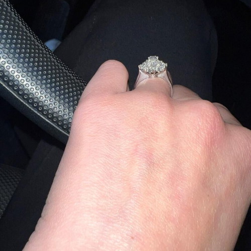 18K White Gold Ring Used with 0.58 Carat Diamonds