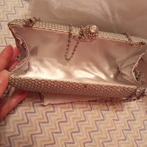 Clutch silver new shoulder bag for evening occasions