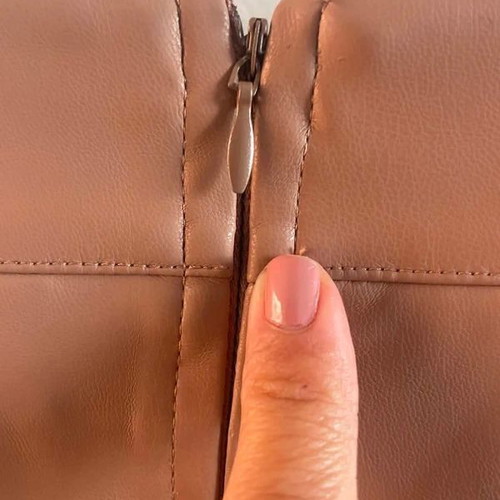 Leather pencil skirt size S like new, pink beige