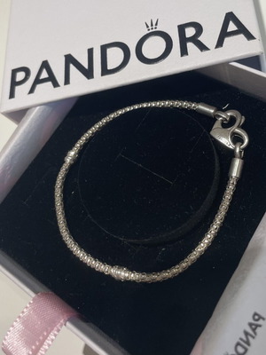Pandora bracelet with chain and studs, silver