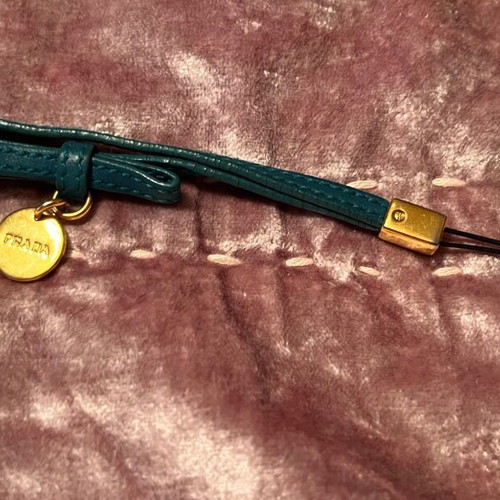 Prada Cell Phone Charm saffino leather turquoise like new