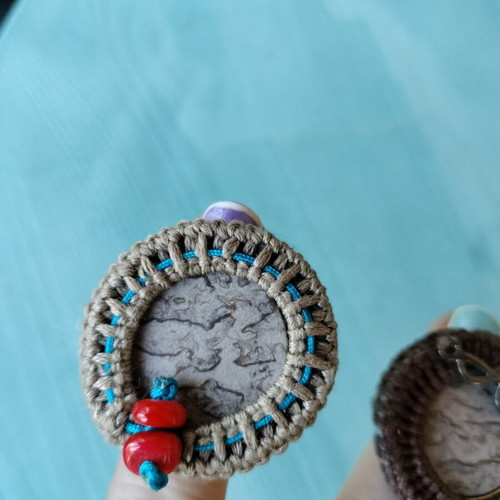 Knitted rings set of two handmade