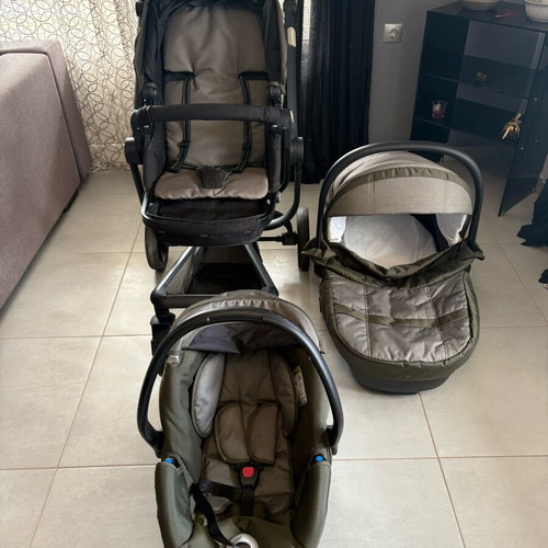 CAM Trio System 3 in 1 stroller, egg car seat and carrycot used