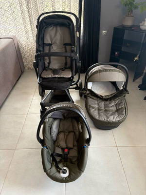 CAM Trio System 3 in 1 stroller, egg car seat and carrycot used