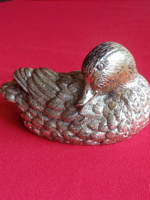 Decorative Silver-Plated Duck Vintage 1970 Like New