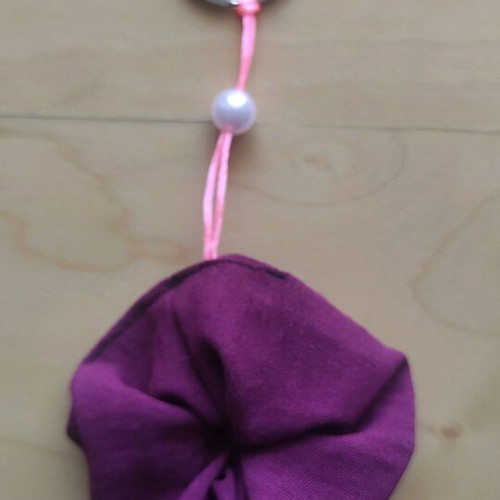 Scrunchie mini keychain handmade, new, burgundy-purple