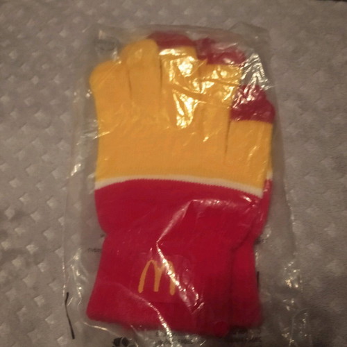 Mc Donald collectible hand gloves new, red and yellow