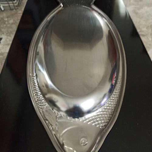 Silver-plated fish-shaped tray like new 40x28 cm