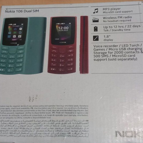 Nokia 106 dual sim used for parts with charger and box