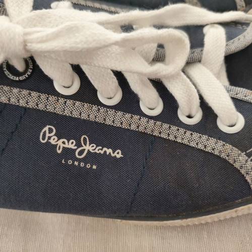 Pepe Jeans men's sneakers navy blue canvas size 43 like new