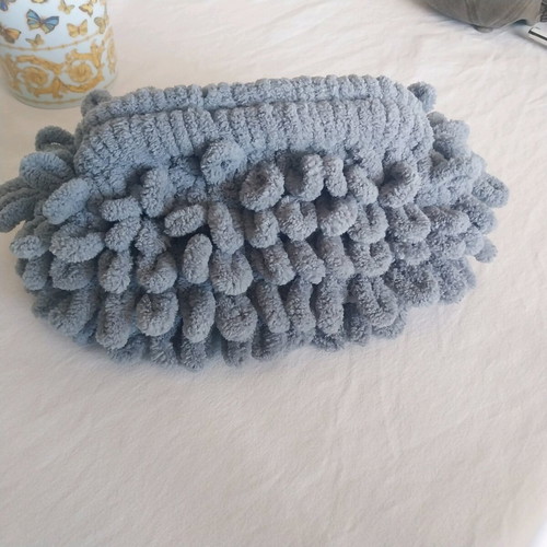 Handmade Puffy bag new with knitted fluffy texture
