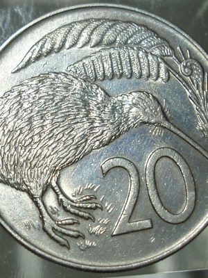 New Zealand 20 cents coin 1969 used