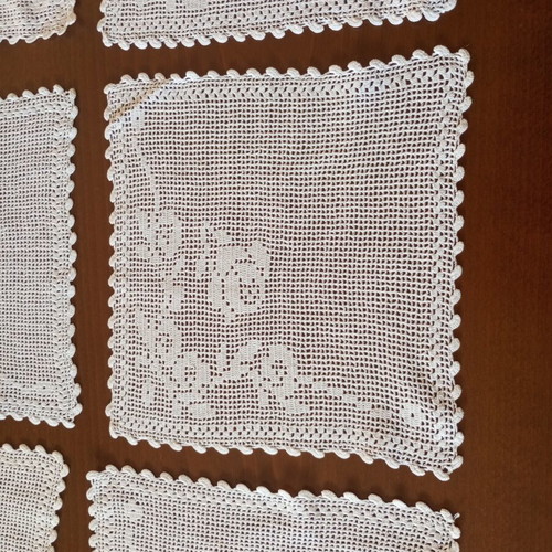 Hand-embroidered display napkins, set of 5, 25x25 cm